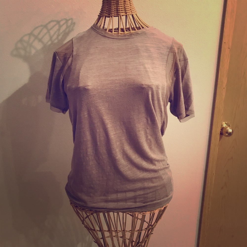 Tezenis 👚 Greyish Purple T-Shirt w/ mesh
